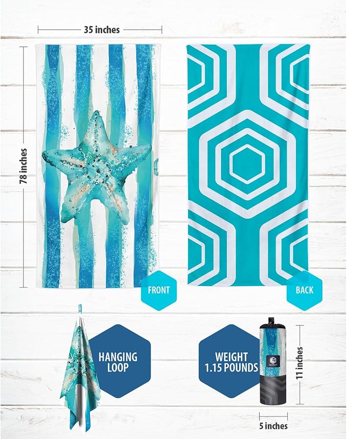 VENTURE 4TH Microfiber Beach Towel: Quick-Dry, Sandproof and Lightweight - Image 5