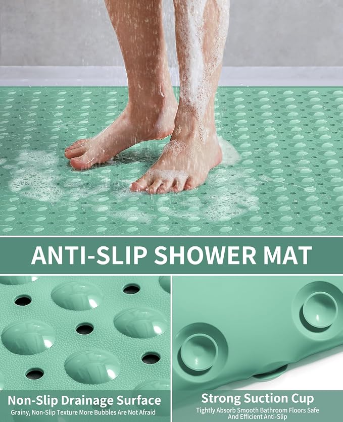 Yolife Extra Large TPE Shower Mat, 47.2" L x 31.5" W Anti Slip Bath Mat - Image 3