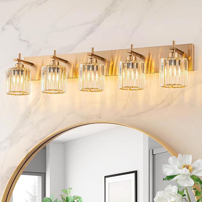Modern Crystal Bathroom Vanity Lights, Crystal Wall Lighting by HUOKU