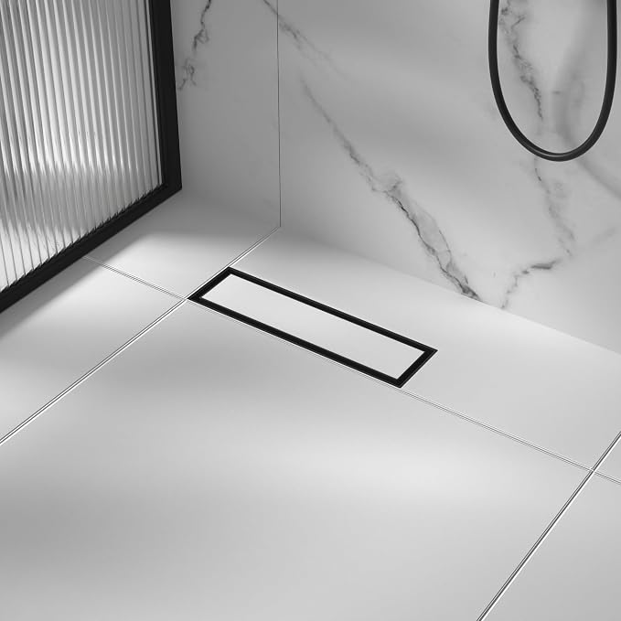 Linear Shower Drain 12", Matte Black Floor Drain - Image 7