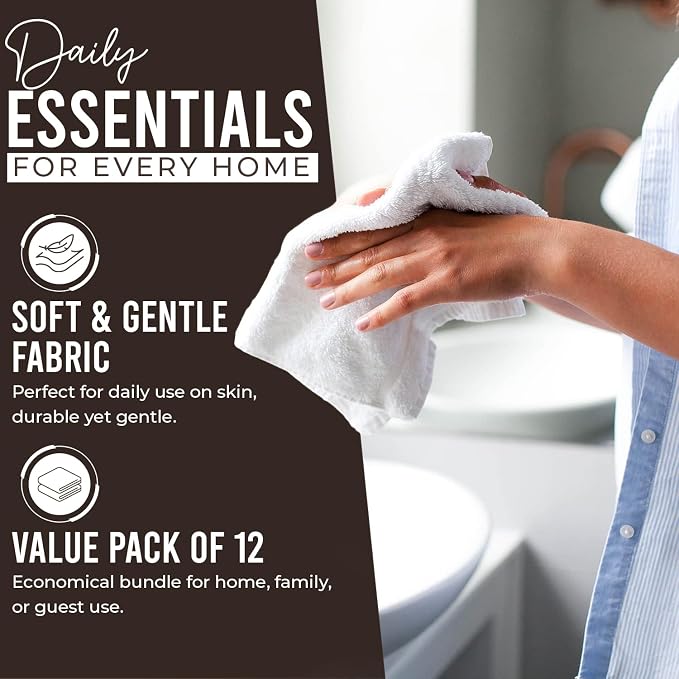 DAN RIVER 12 Pack Wash Cloths for Showering - Image 3