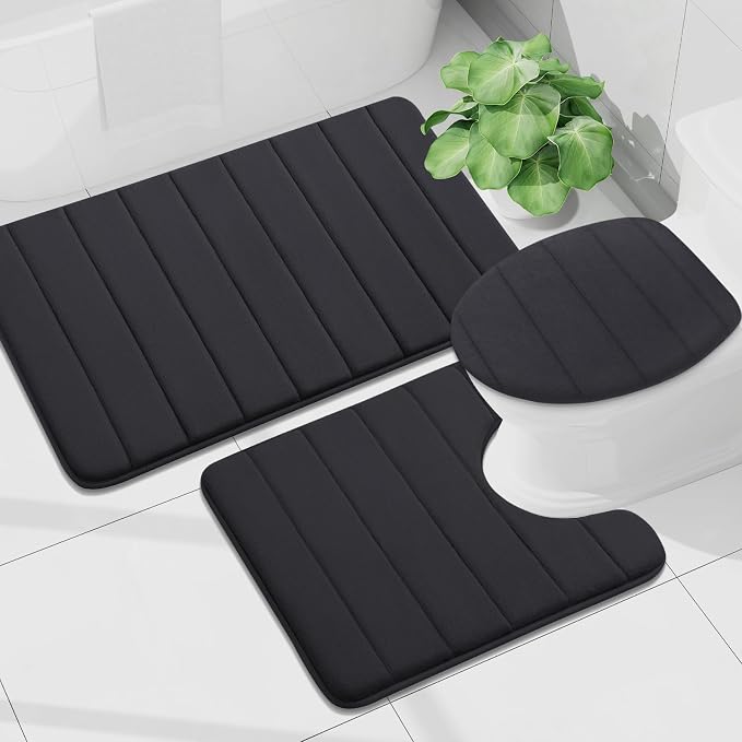 Buganda Memory Foam U-Shaped Contour Toilet Rugs, Non Slip Absorbent, Thick - Image 7