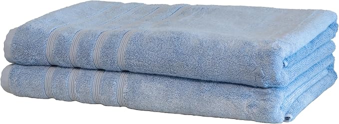 Mosobam Luxury Turkish Towels Set of 2 Bath Sheets 35X70 Allure Blue 700 GSM by Mosobam