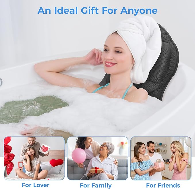Full Body Bath Pillow for Tub Ergonomic Bathtub Pillow for Neck and Back Support - Image 7
