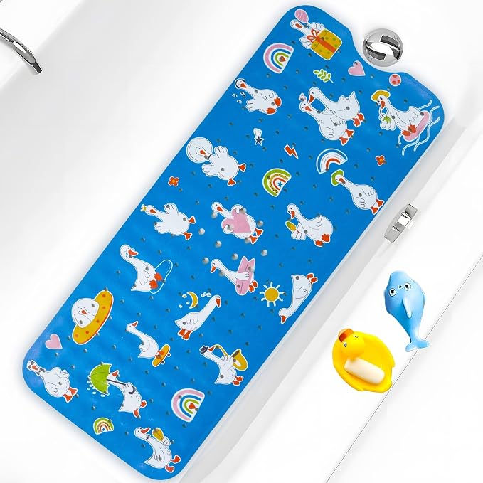Baby Bath Mat for Tub Non Slip Kids Bathtub Mat Extra Long 40X16 Inch Toddler by Tubozadi
