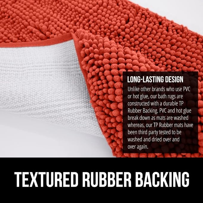 GORILLA GRIP Bath Rug Mat 44x26, Soft Absorbent Chenille, Quick Dry Microfiber - Image 5