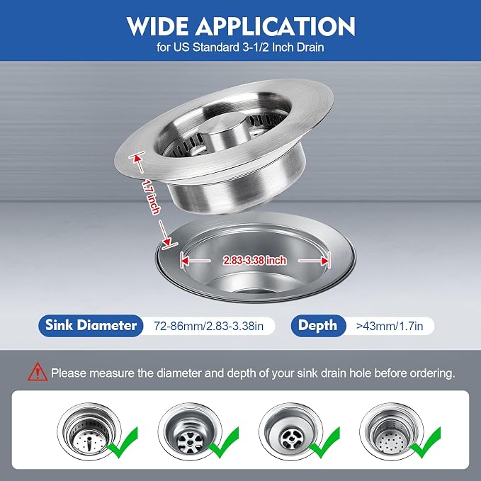 Upgraded 3 in 1 Kitchen Sink Drain Strainer - Image 4
