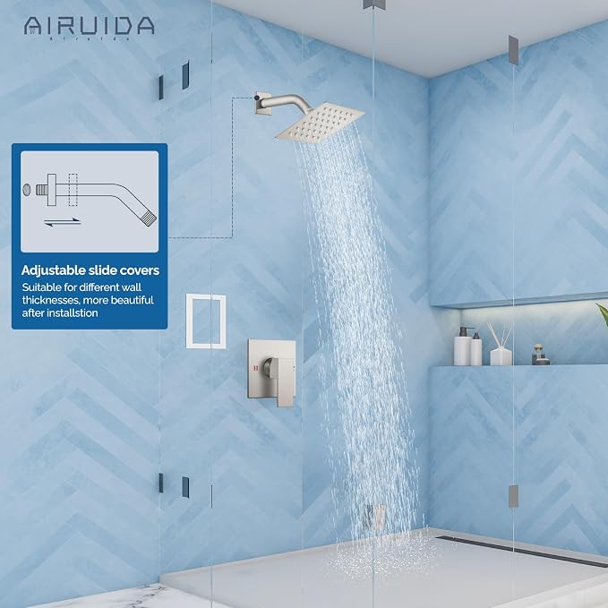 Airuida Shower Faucet Set Bathroom Rain Shower System SUS304 Stainless Steel - Image 3