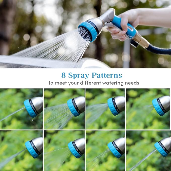 HOSUN Garden Hose Nozzle Sprayer Heavy Duty, 100% Metal Water Hose Nozzle - Image 4