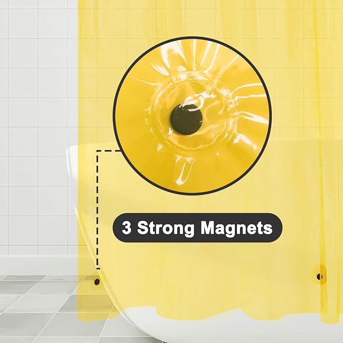 Barossa Design Clear Yellow Shower Curtain Liner - Image 3