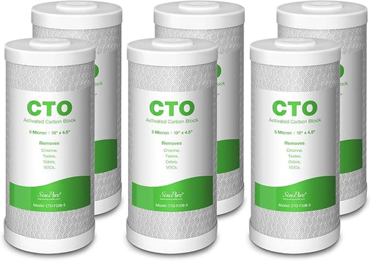 SimPure Whole House Water Filter Cartridges 5 Micron 10" x 4.5" CTO Activated by SimPure_Water