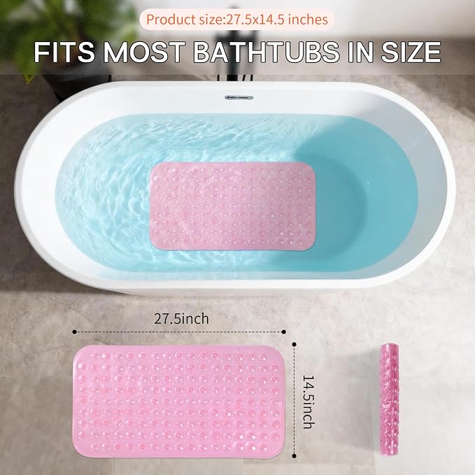 Anti-Slip Bathtub Shower mat, 27.5×14.5（Approximately 70×37cm） inch Soft - Image 3
