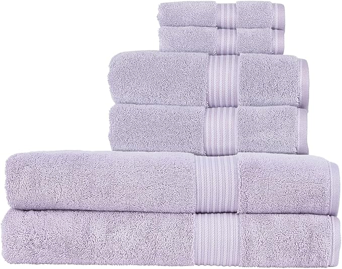 Christy Supreme Hygro 6 Piece Towel Set | Lavender | 100% Luxury Supima Cotton by Christy