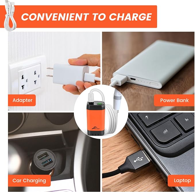 Portable Camping Shower Outdoor Camp Shower Pump, Upgrade Rechargeable Electric - Image 4