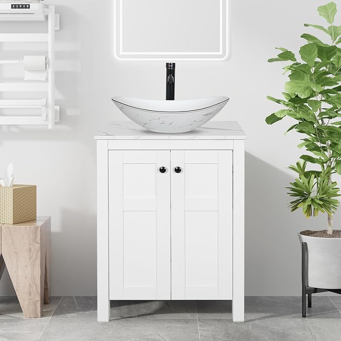 24 Inch White Bathroom Vanity by Solidee