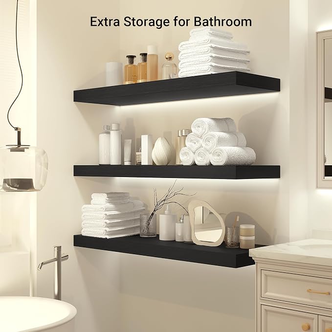 Heimlove 12" Deep Floating Shelves, 36 x 12 Inch Wall Mounted Long Floating - Image 6