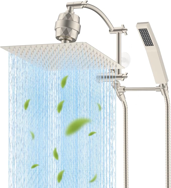 Hibbent Metal 12'' Filtered Rainfall Shower Head by Hibbent