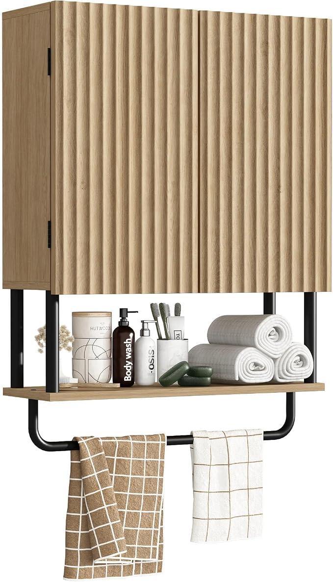 RUSTOWN Fluted Bathroom Wall Cabinet by RUSTOWN