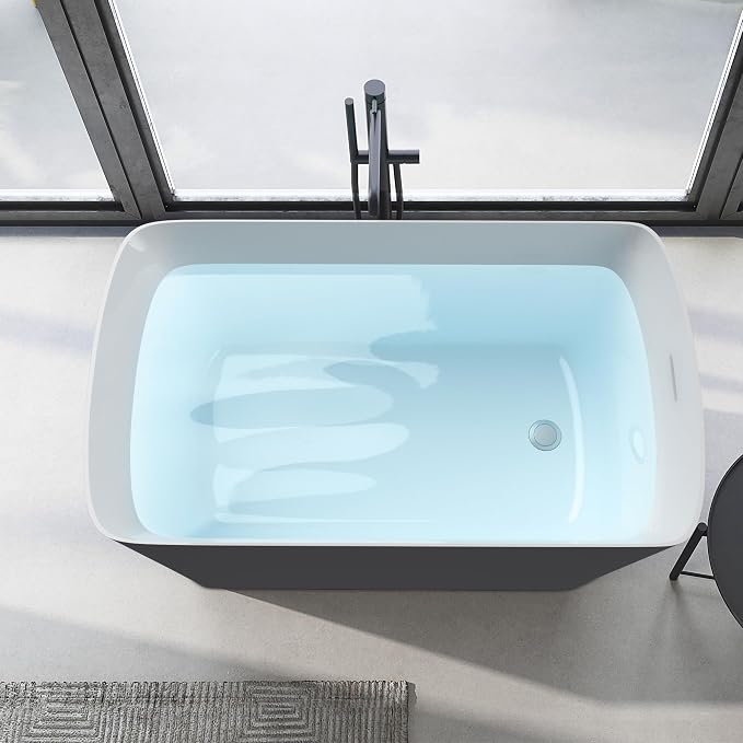 47" Lucite Acrylic Freestanding Bathtub，Square Shape Janpanese Soaking Tub - Image 9