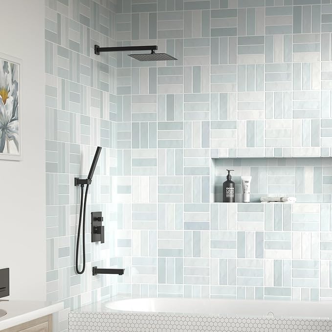 Lava Odoro Modern 3-Setting Square Shower and Tub Faucet Set - Image 3