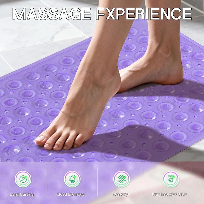 Anti-Slip Bathtub Shower mat, 27.5×14.5（Approximately 70×37cm） inch Soft - Image 5