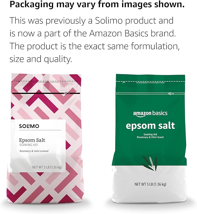 Amazon Basics Epsom Salt Soaking Aid, Rosemary & Mint Scent, 3 pound - Image 3