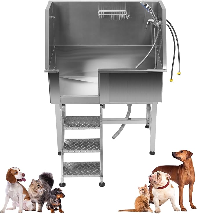 Redriver Stainless Steel Dog Washing Station, 38-Inch Dog Bathing Station Bath by Unknown