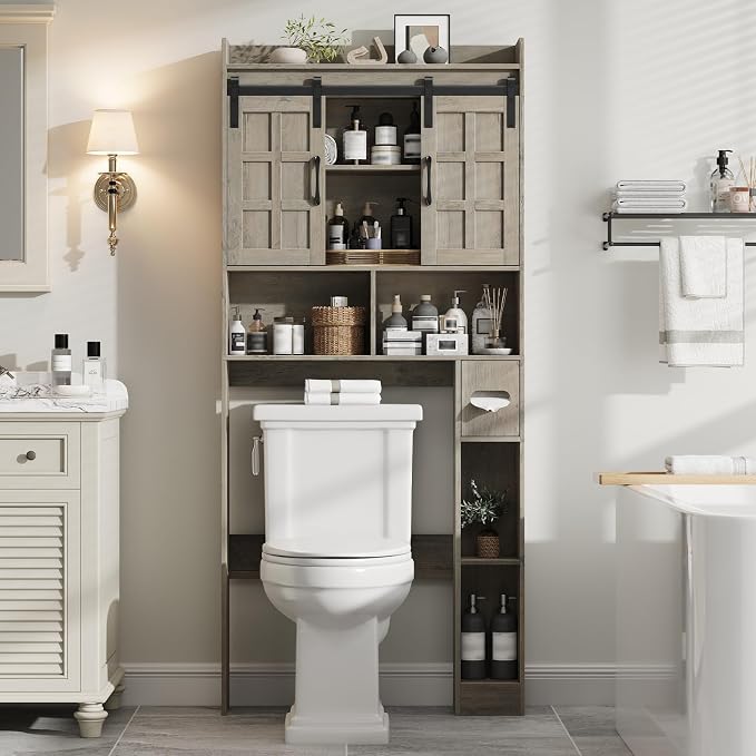 Over The Toilet Storage Cabinet, Farmhouse Storage Cabinet Over Toilet - Image 6