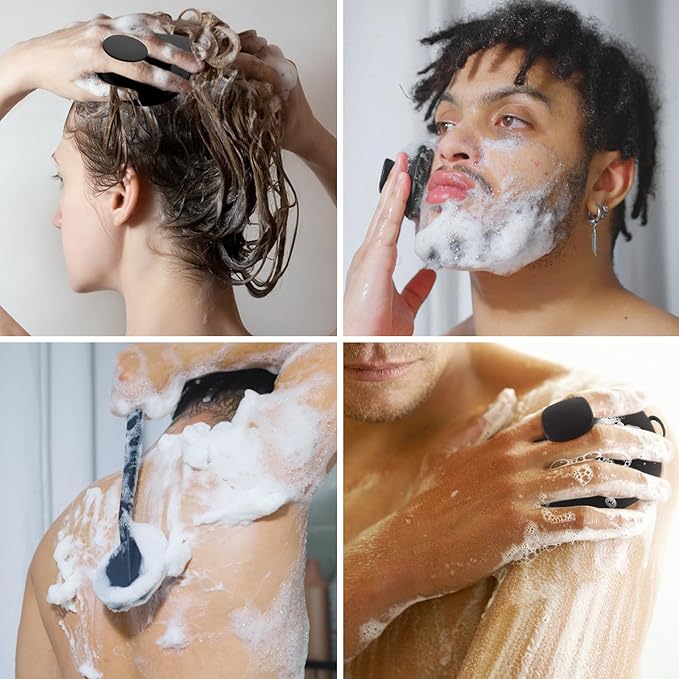 Silicone Body Scrubber Set ，Includes Back & Body Scrubbers, Face Brush - Image 2