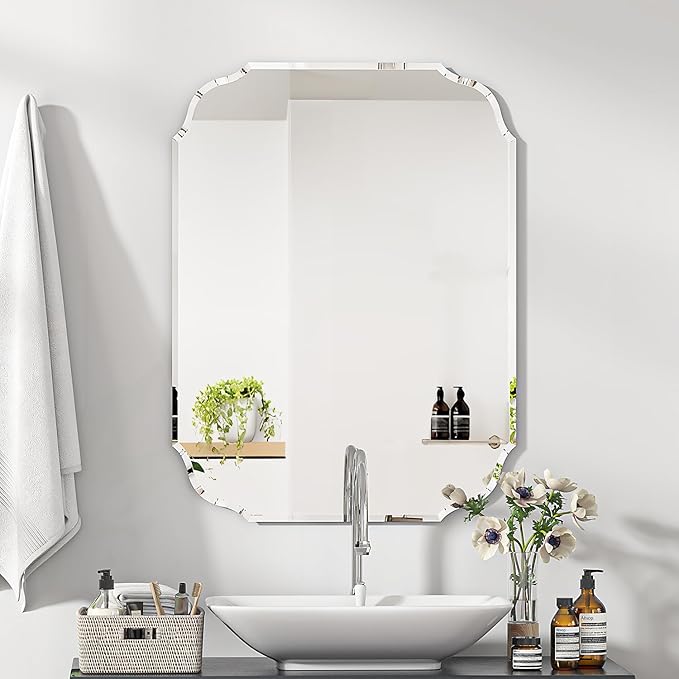 Silver Wall Mirror-Beveled Edge Frameless Mirror by GOAND