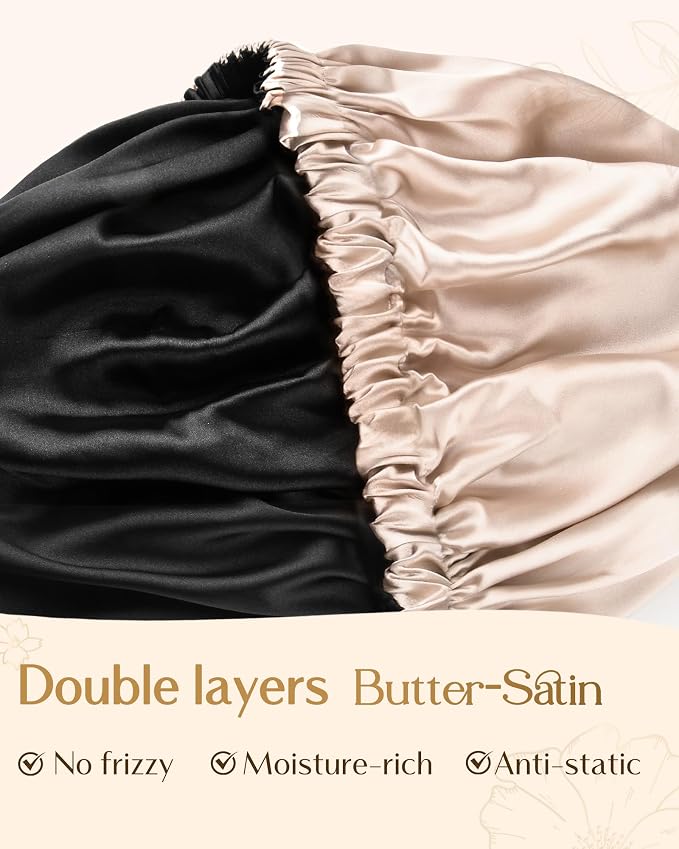 YANIBEST Adjustable Satin Bonnet Double Layer Hair Bonnet - Image 4