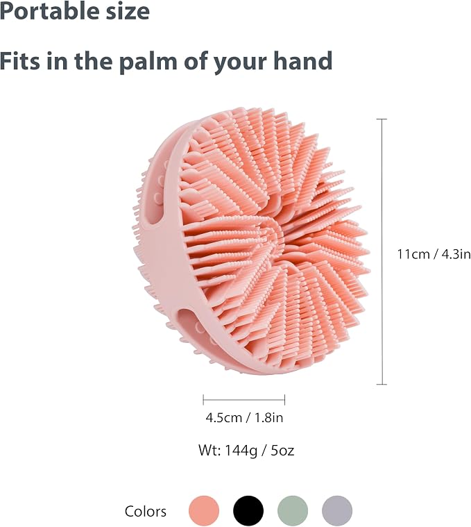 2 PC Silicone Exfoliating Body Scrubber, Silicone Body Shampoo Brush, Soft - Image 3