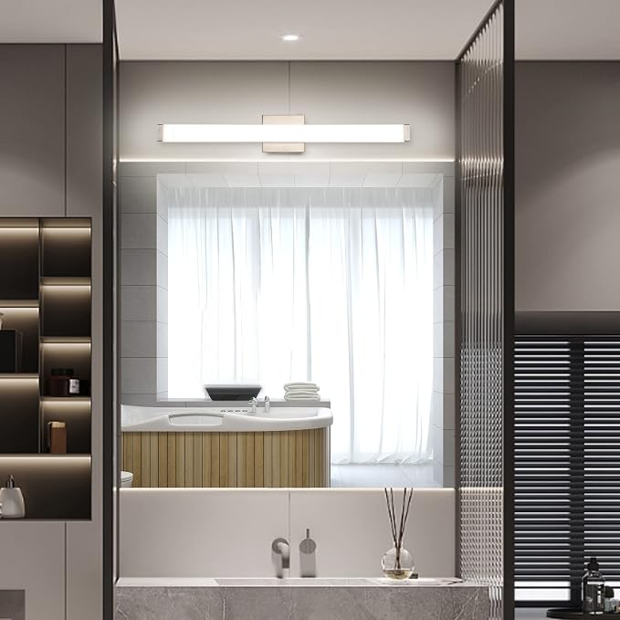 Bathroom Vanity Light Brushed Nickel Square LED 24 inch 14W 4000K Natural White - Image 3