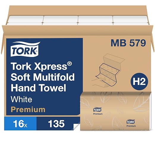 Tork Soft Xpress Multifold Paper Hand Towels White, H2 System Compatible 16 by Tork
