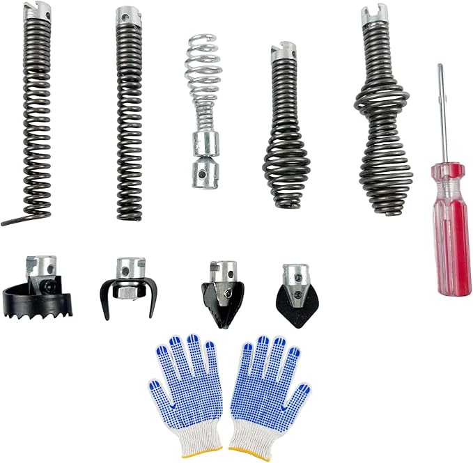 10PCS Drain Auger Cutter Set, Drain Snake Attachments Kit Drain Cleaning by Unknown