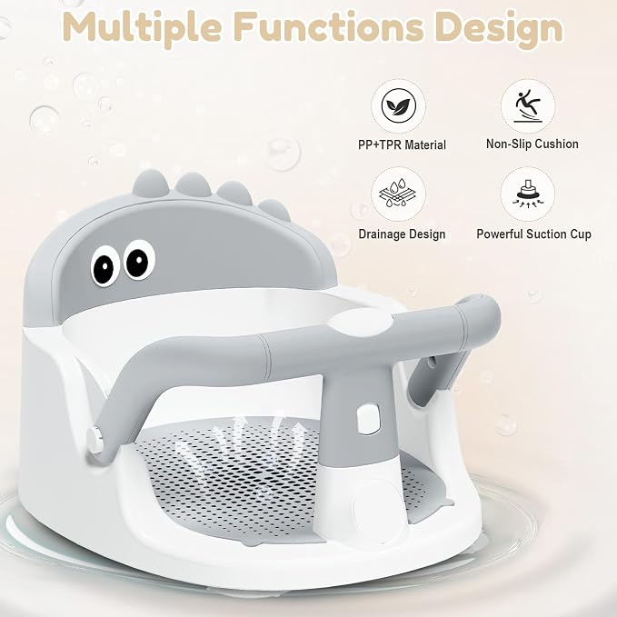 Baby Bath Seat for Babies 6 Months & Up Sitting Up, Non-Slip Baby Bath Chair - Image 3