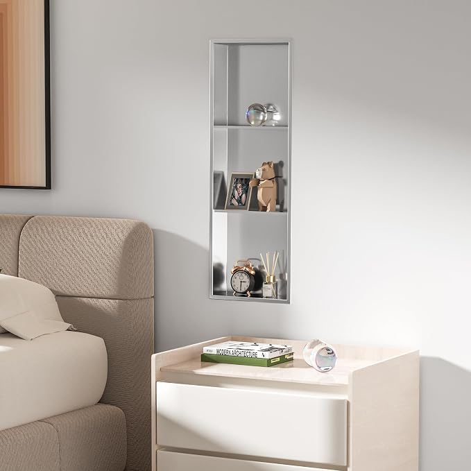 Neodrain12X36 Inch Shower Niche, Brushed 3-Tier Stainless Niches No Tile Needed - Image 7