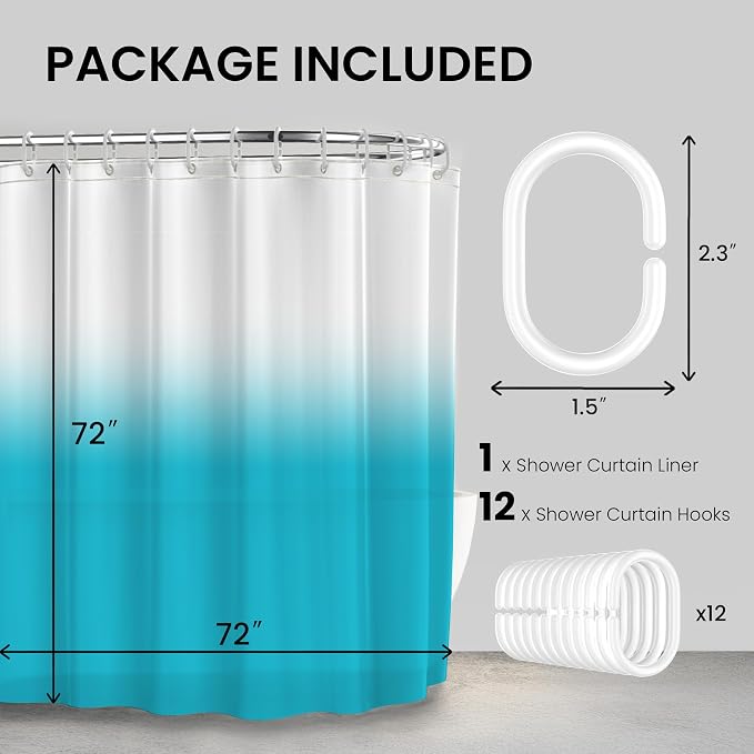 LiBa PEVA Shower Curtain Liner - 8G Waterproof Shower Liner - Image 4