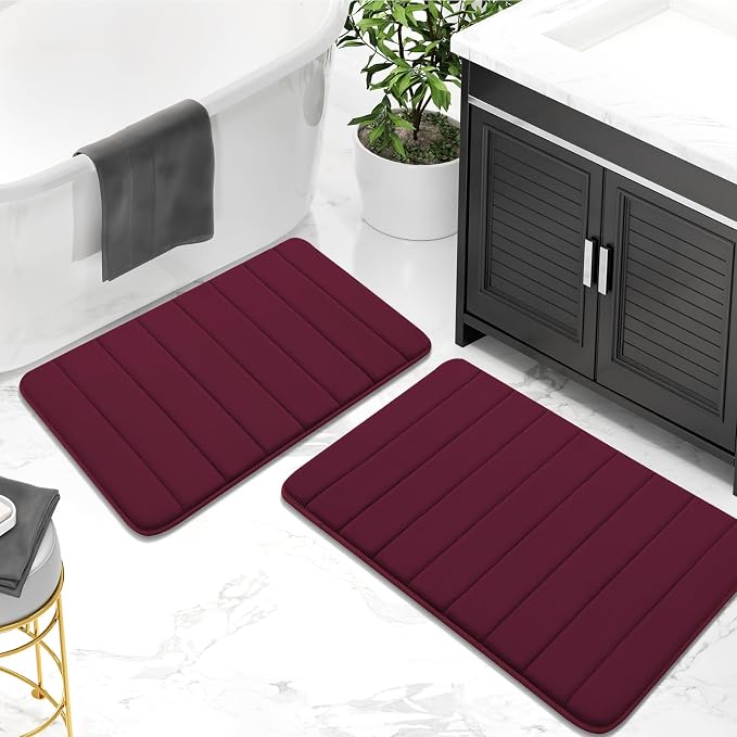 Buganda Memory Foam Bath Mat, Ultra Soft and Non-Slip Bathroom Rugs, Water - Image 8