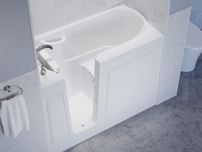 ANZZI Walk In Tub 53'' x 26'' Left Drain Soaking in White, Indulge in Ultimate - Image 3