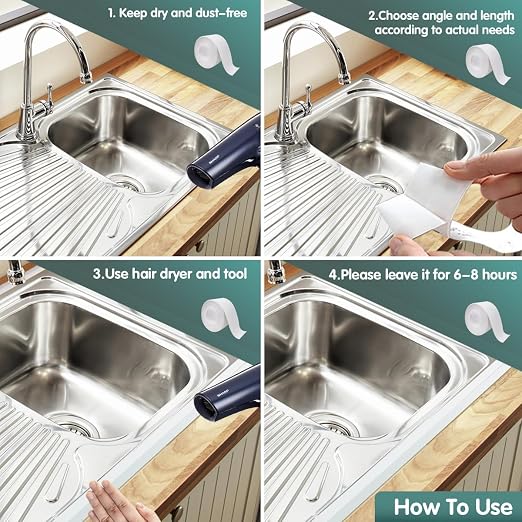 Caulk Tape - 2 Roll Waterproof Bathroom Caulking Tape - Image 3