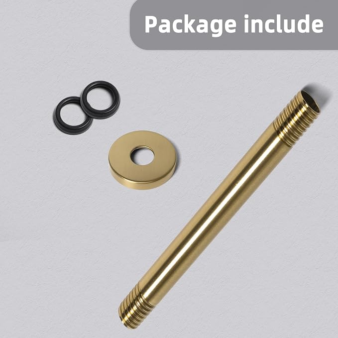 8 Inch Shower Arm with Flange, Ceiling Mounted Shower Head Extension Arm - Image 6