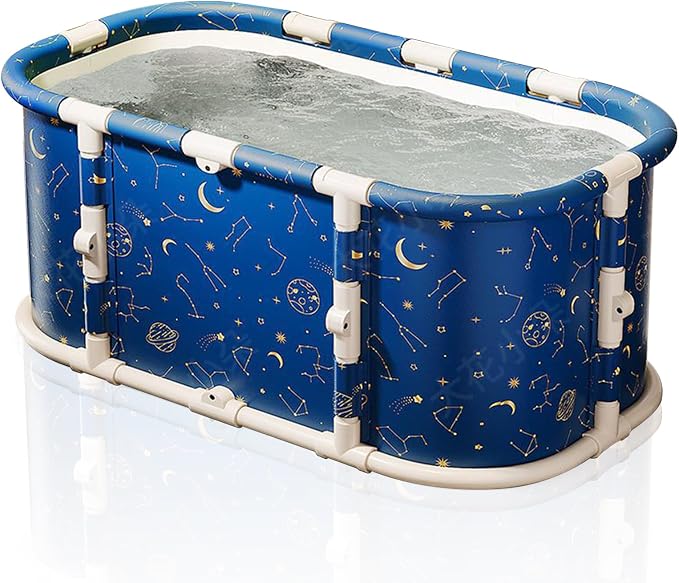 Portable Foldable Hot Cold Bath Tub, Large Portable Soaking Bath Tub by GENDLTHIJ