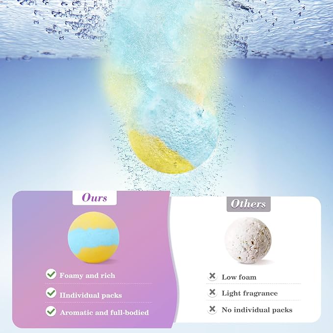 20PCS Bath Bombs for Women Presents Set Natural Wonderful Fizz Effect Bath Bomb - Image 4