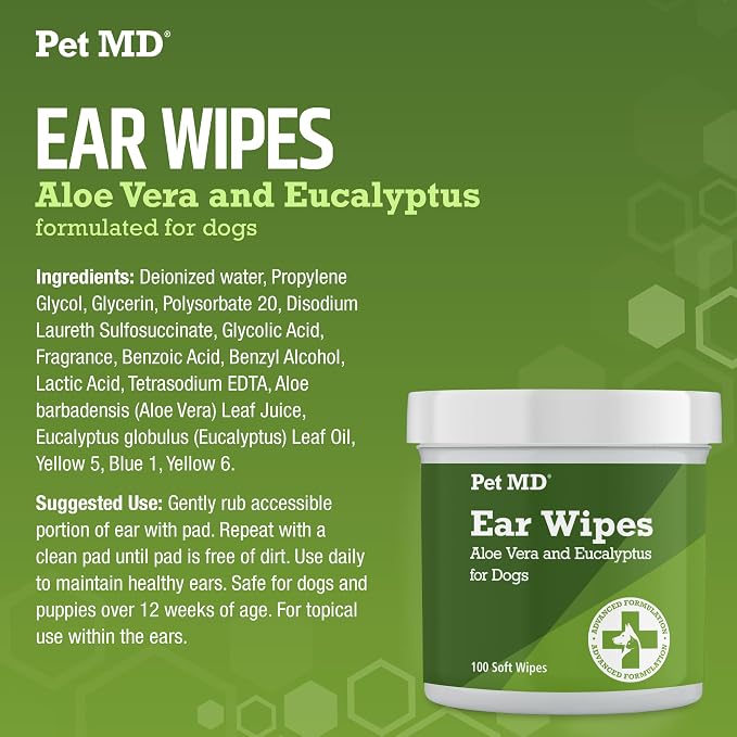 Pet MD - Dog Ear Cleaner Wipes - Otic Cleanser - Image 5