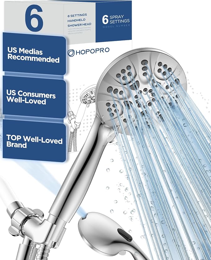 6-Mode High Pressure Handheld Shower Head by HOPOPRO