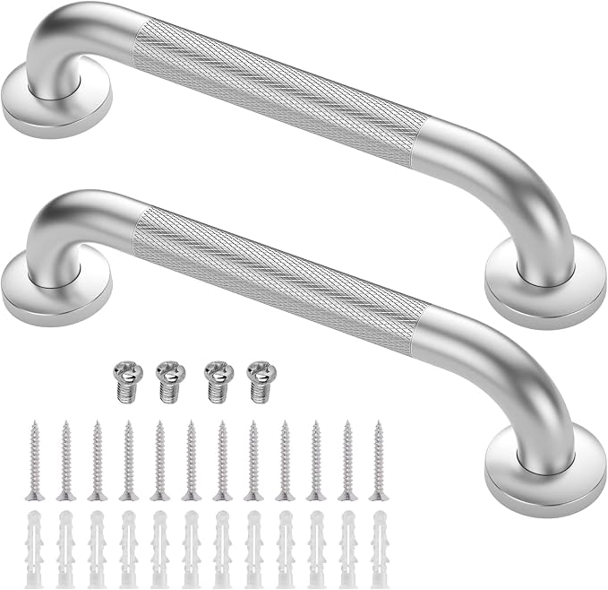 2 Pack 12 Inch Grab Bars for Bathtubs and Showers, Anti Slip Shower Grab Bars by Gotega