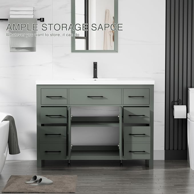 LUCKWIND 48" Modern Bathroom Vanity and Sink, Painted Bathroom Storage Cabinet - Image 4
