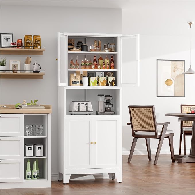 COFaR 69" Tall Modern Kitchen Pantry, Metal Storage Cabinet - Image 2