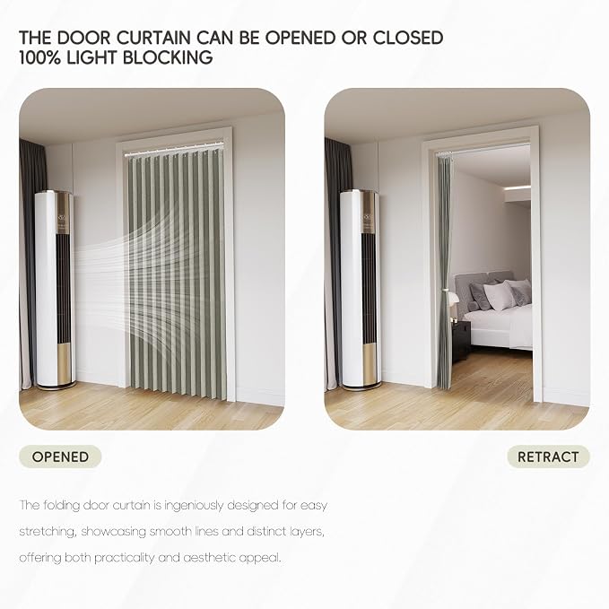 100% Blackout Fabric Folding Door Curtain - Image 9